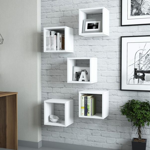 HANAH HOME Zidna polica Box 5/1, bela - 845HCT1611