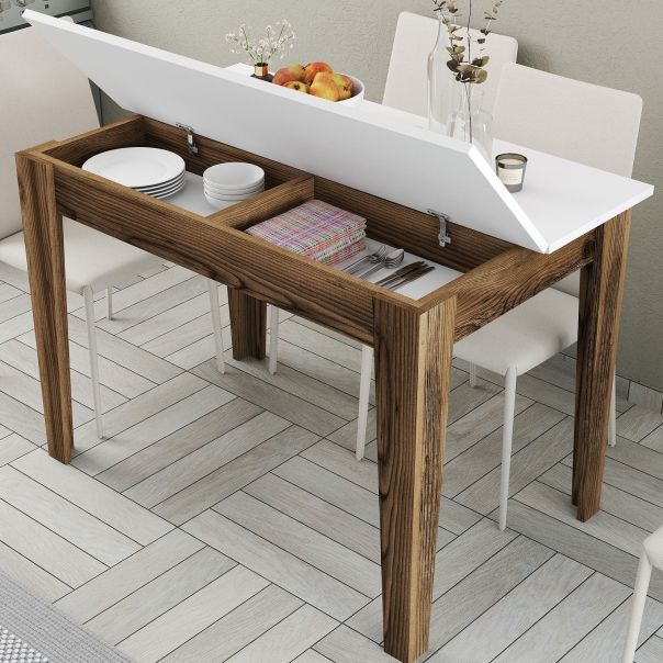 HANAH HOME Terpezarijski sto Kiev 505, braon/bela - 845HCT2102