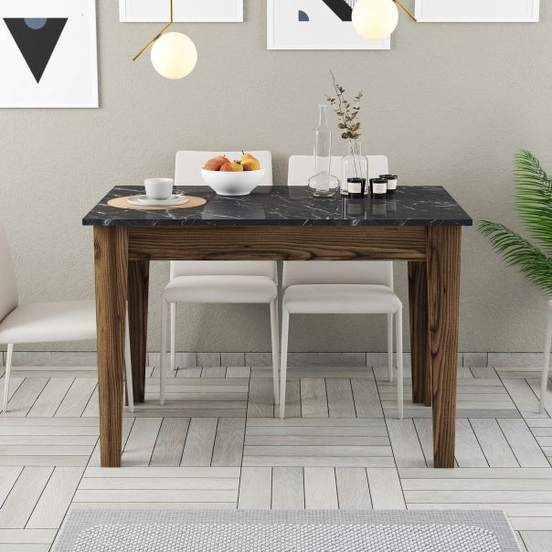 HANAH HOME Trpezarijski sto Kiev 509, braon/crna - 845HCT2106