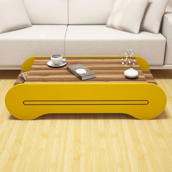 HANAH HOME Sto za dnevnu sobu Cool Walnut Yellow - 189275