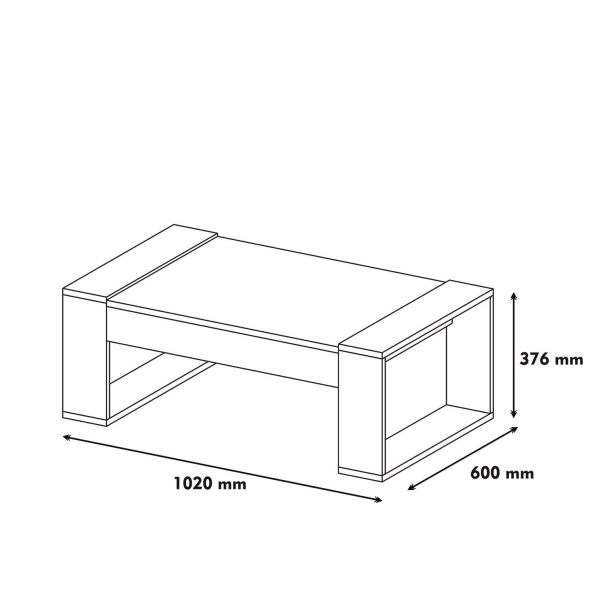 HANAH HOME Klub sto Cool, braon/bela - 845HCT2818