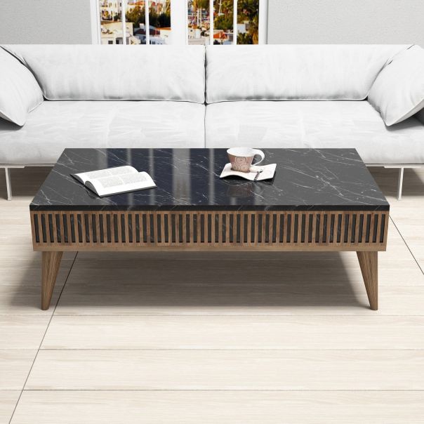 HANAH HOME Klub sto Milan, braon/crna - 845HCT2853