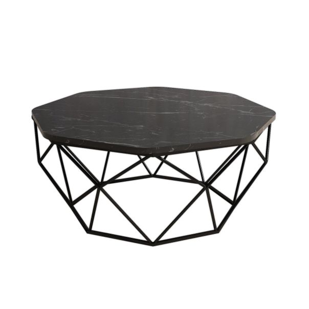 HANAH HOME Sto za dnevnu sobu Diamond Black Marble - 176001