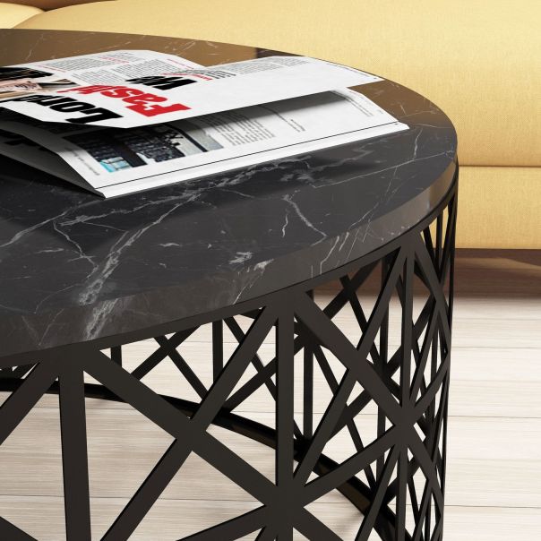 HANAH HOME Klub sto Selin, crna - 845HCT2863