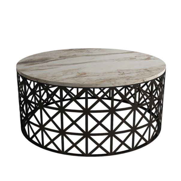 HANAH HOME Klub sto Selin, bela/crna - 845HCT2864