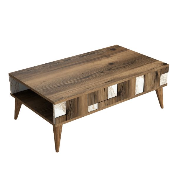 HANAH HOME Klub sto Madrid, braon/bela - 845HCT2878