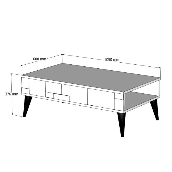 HANAH HOME Klub sto Madrid, braon/bela - 845HCT2878