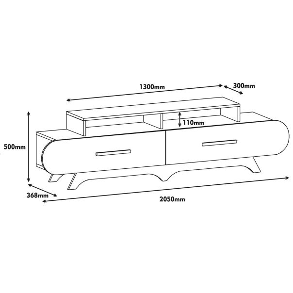 HANAH HOME TV komoda Flora, braon/bela - 845HCT3030