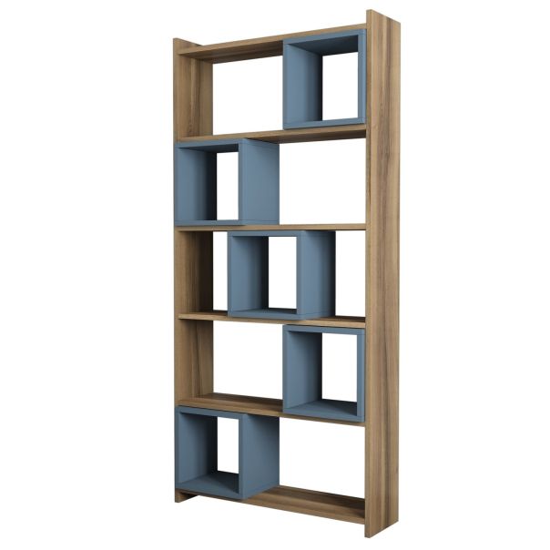 HANAH HOME Polica za knjige Box, braon/plava - 845HCT3602
