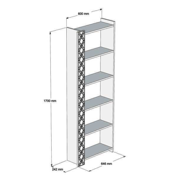 HANAH HOME Polica za knjige City, braon - 845HCT3607