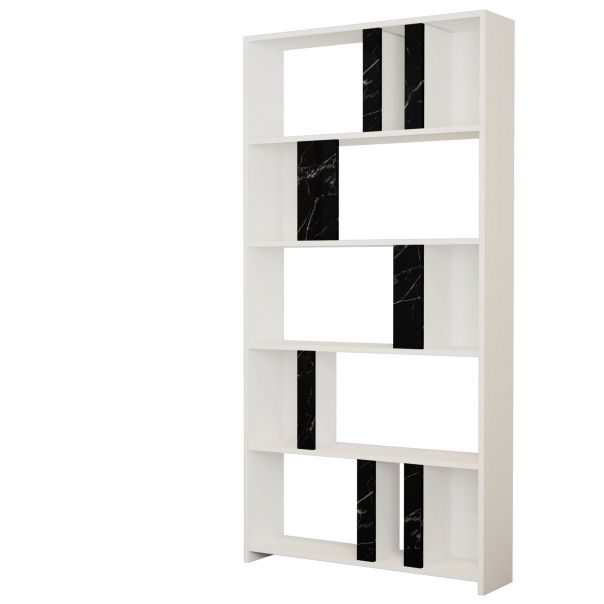 HANAH HOME Polica za knjige Lima, bela/crna - 845HCT3636