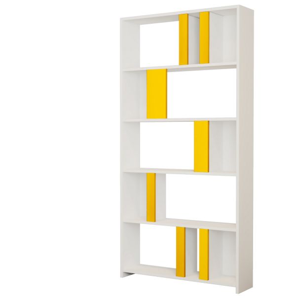 HANAH HOME Polica za knjige Lima, bela/žuta - 845HCT3639