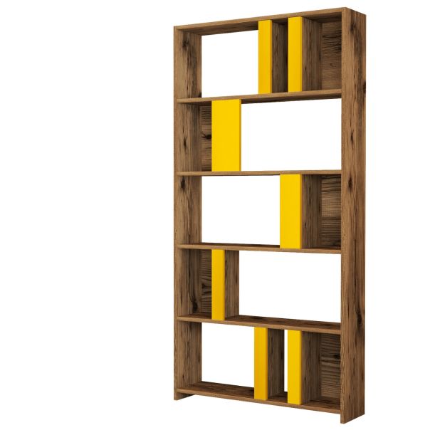 HANAH HOME Polica za knjige Lima, braon/žuta - 845HCT3645