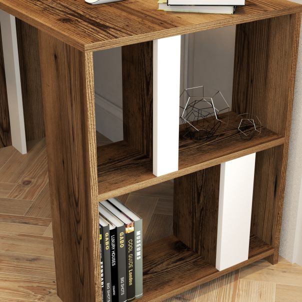 HANAH HOME Radni sto Lima, braon/bela - EP2800776