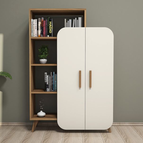 HANAH HOME Polica za knjige Form, braon/krem - 845HCT3903