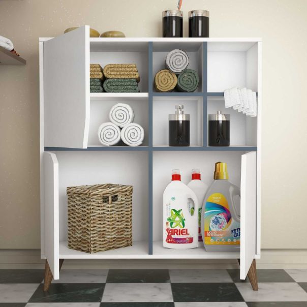 HANAH HOME Komoda za dnevnu sobu Pulse, bela/plava - EP2799517