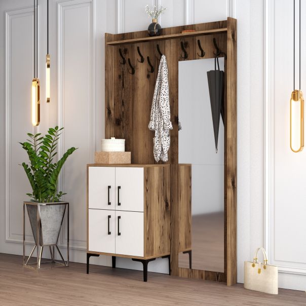 HANAH HOME Cipelarnik sa čivilukom Berlin BC, braon/bela - EP2799559