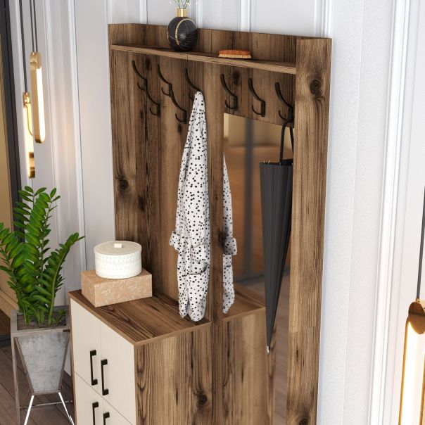 HANAH HOME Cipelarnik sa čivilukom Berlin BC, braon/krem - EP2799556