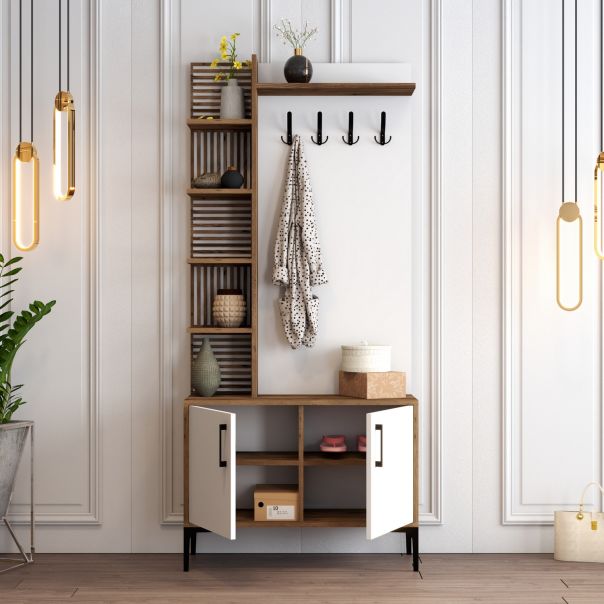 HANAH HOME Cipelarnik sa policama Viyana D, braon/bela - EP2799541