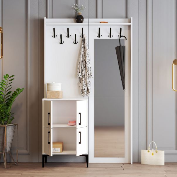 HANAH HOME Cipelarnik sa čivilukom Berlin BC, bela - EP2799565