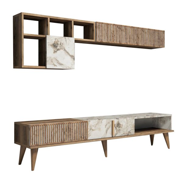 HANAH HOME Set nameštaja za dnevnu sobu Milano, braon/bela - 845HCT5253