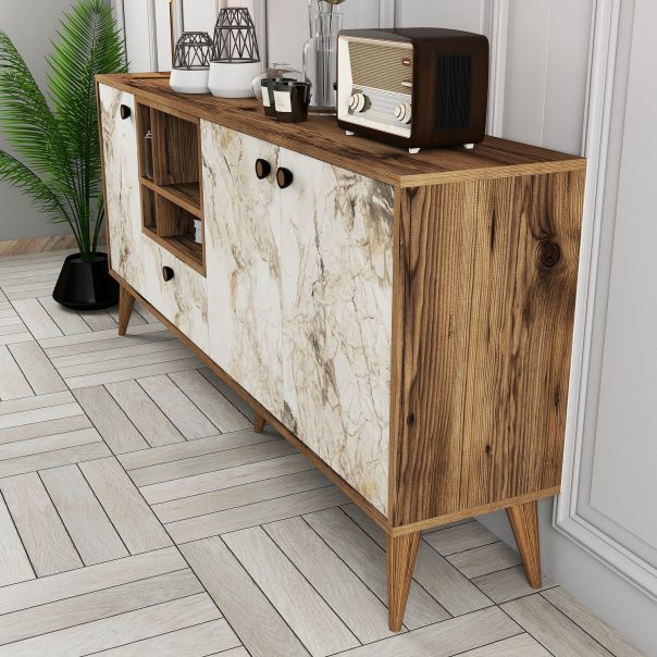 HANAH HOME Komoda Napoli, krem/braon - 845HCT5340