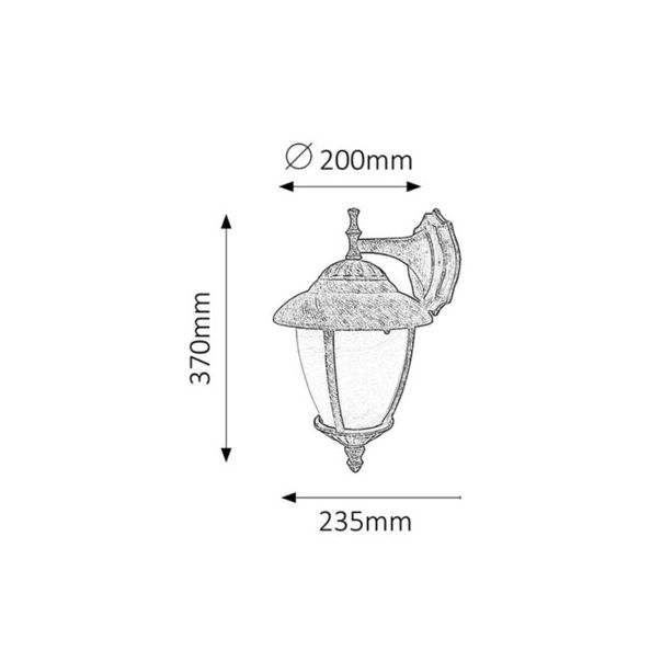 Rabalux Spoljna zidna rasveta Madrid E27 1x MAX 60W antično zlato (8476) - 8476