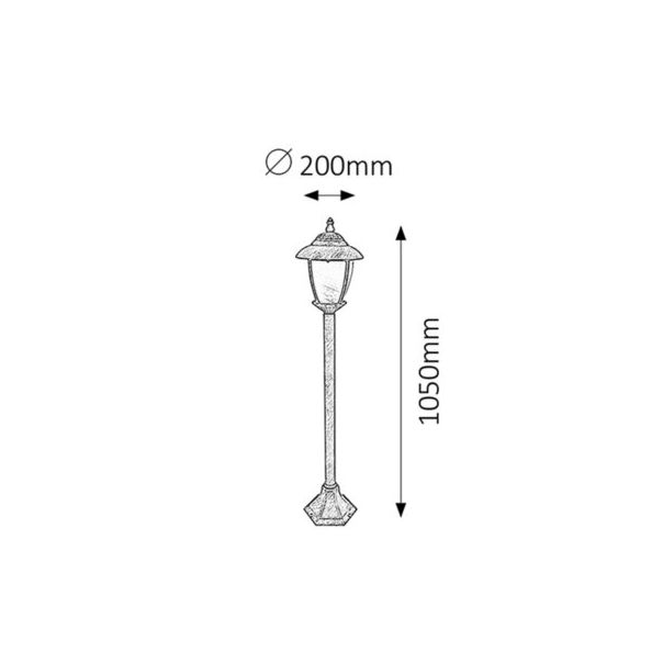 Rabalux Spoljna podna rasveta Madrid E27 1x MAX 60W antično zlato (8480) - 8480-1