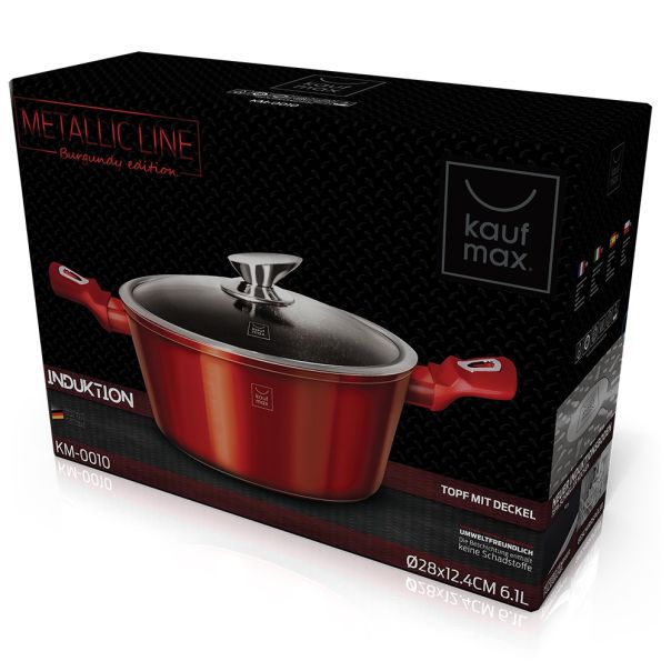 KAUFMAX Šerpa sa poklopcem 28cm kaufmax burgundy line km-0010 - 425852