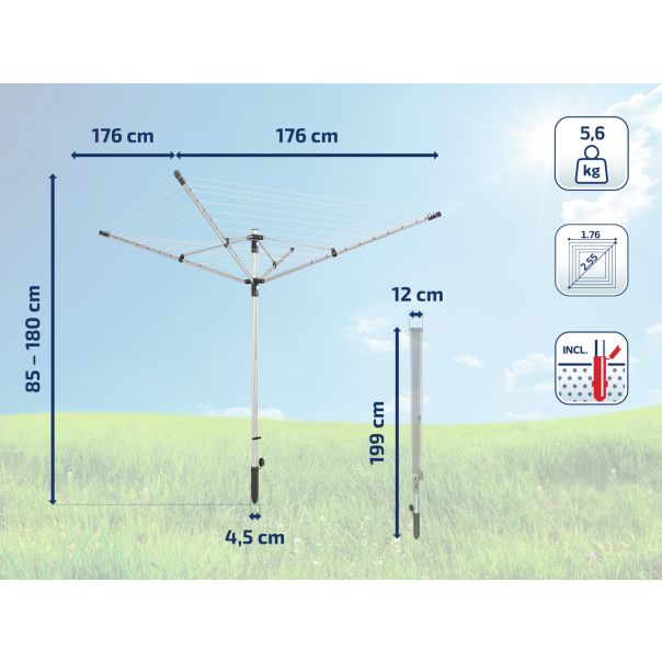 LEIFHEIT Sušač za veš Linolift 50m, rotacioni, dvorišni - LF 85359