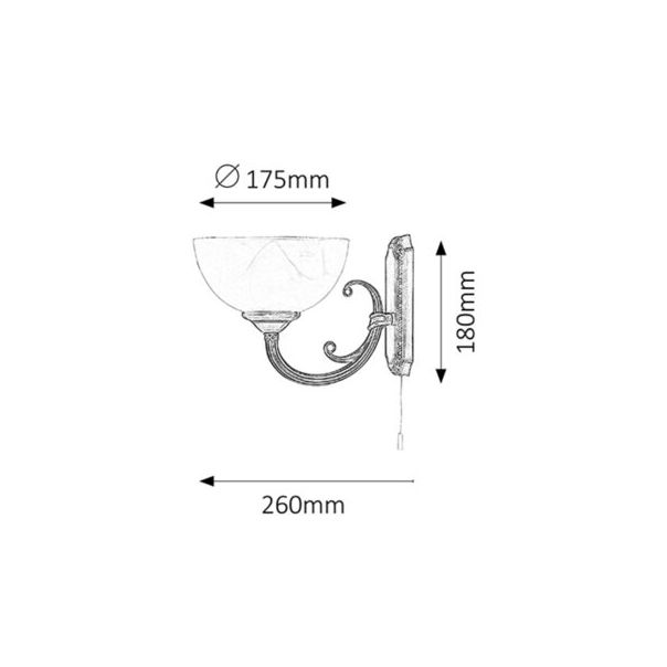 Rabalux Zidna lampa Marlene E14 1x MAX 40W bronzana (8541) - 8541