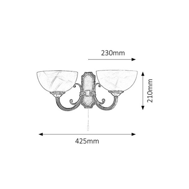 Rabalux Zidna lampa Marlene E14 2x MAX 40W bronzana (8542) - 8542