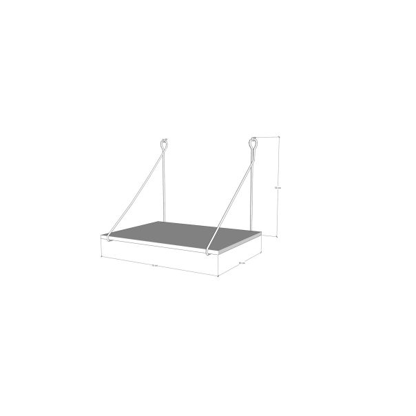 HANAH HOME Zidni radni sto Tuna, braon/crna - EP2801785