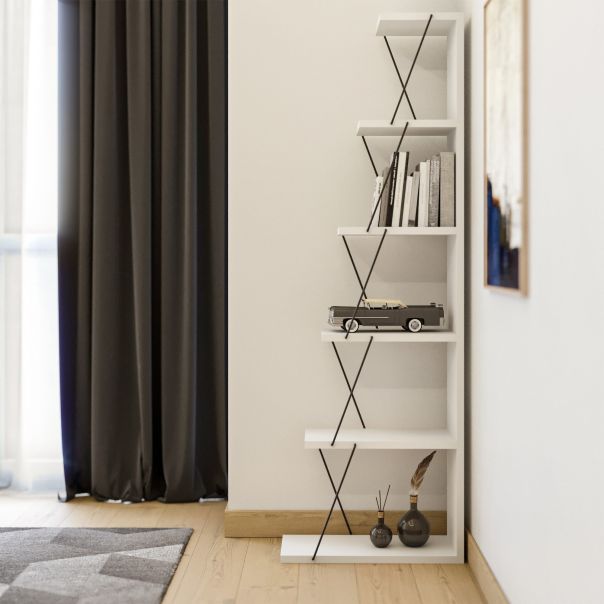 HANAH HOME Zidna polica Ayder, antracit/bela - 854KLN1709
