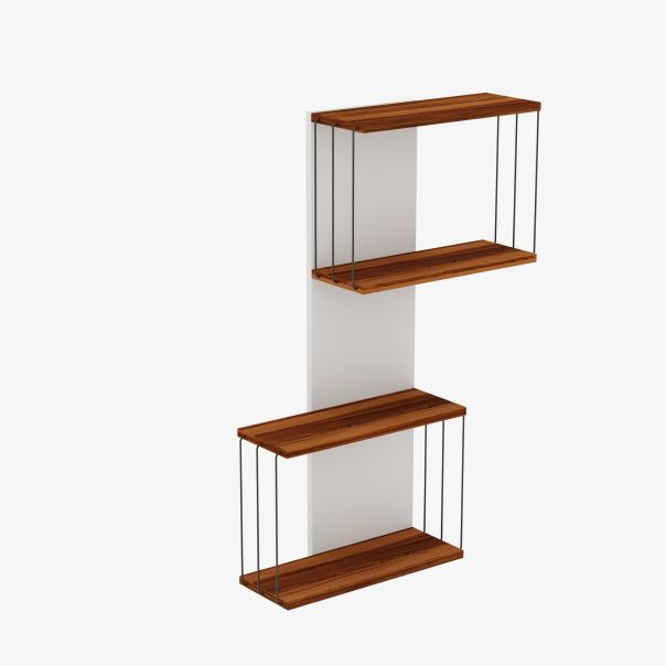 HANAH HOME Zidna polica Destan, braon/bela - 854KLN1729