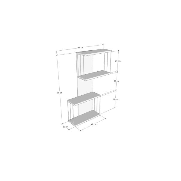 HANAH HOME Zidna polica Destan, braon/bela - 854KLN1729