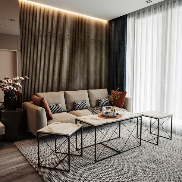 HANAH HOME Set klub stolova Defne, bela - 174323