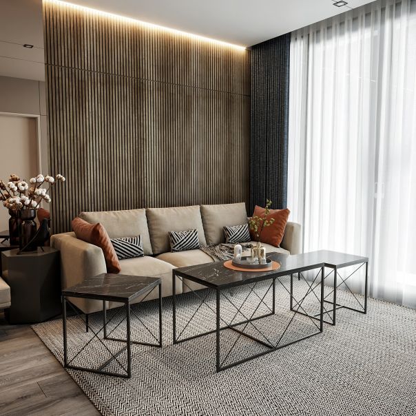 HANAH HOME Set klub stolova Defne, crna - 174314