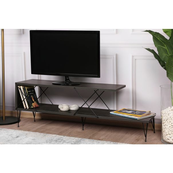 HANAH HOME TV komoda Street, tamnobraon - 854KLN3056
