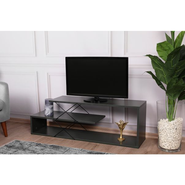 HANAH HOME TV komoda Zigzag, antracit - 854KLN3060