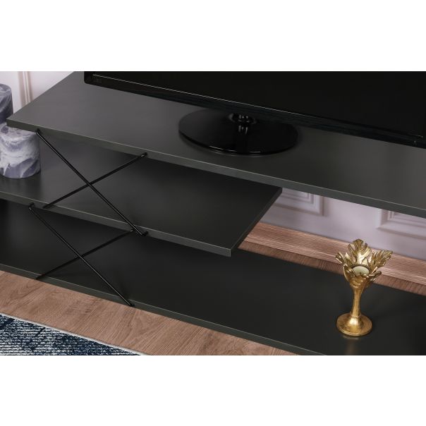 HANAH HOME TV komoda Zigzag, antracit - 854KLN3060