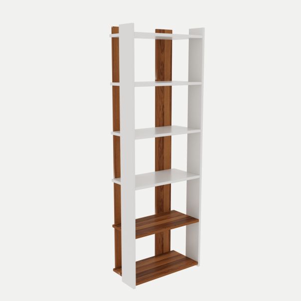 HANAH HOME Polica za knjige Sakran, bela/braon - 854KLN3611
