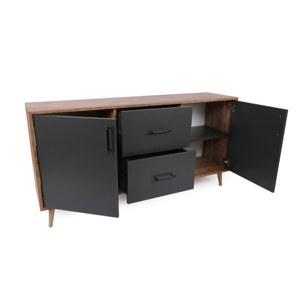 HANAH HOME Komoda Cordoba, antracit/braon - 854KLN3907