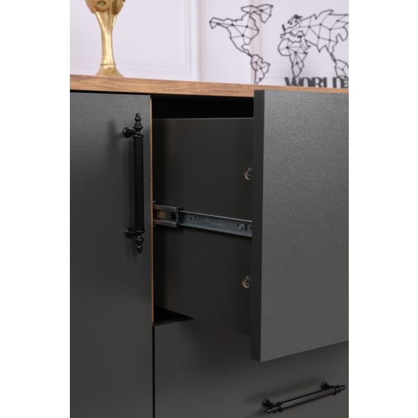 HANAH HOME Komoda Cordoba, antracit/braon - 854KLN3907