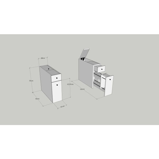 HANAH HOME Ormar za kupatilo Calencia, antracit - 854KLN3909