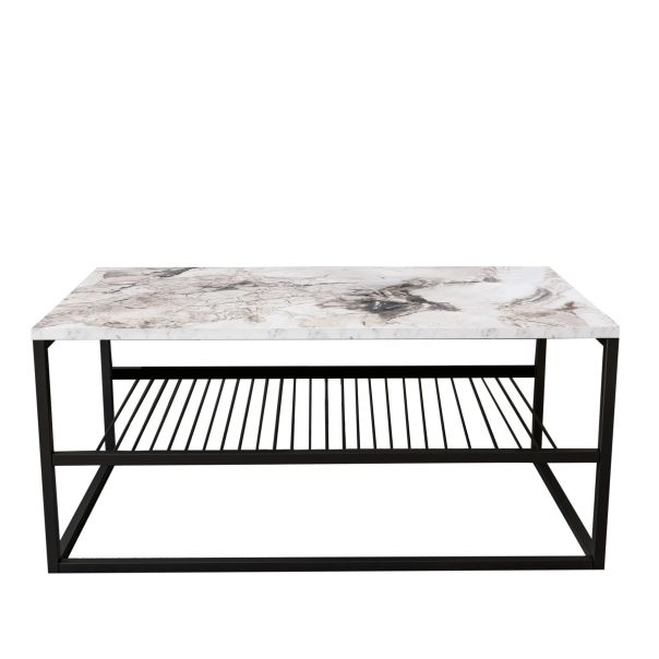 HANAH HOME Klub sto Asude, crna/bela - 173306