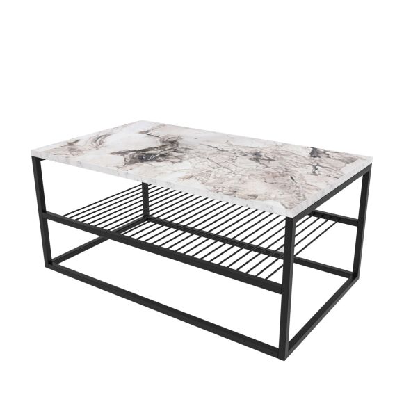 HANAH HOME Klub sto Asude, crna/bela - 173306