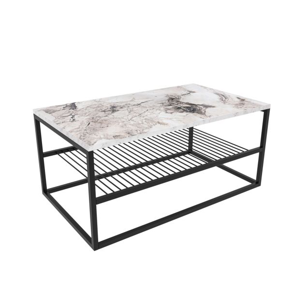 HANAH HOME Klub sto Asude, crna/bela - 173306