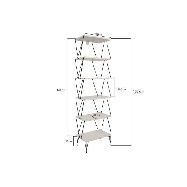HANAH HOME Polica za knjige Balaban, bela - 854KLN4318