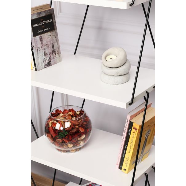 HANAH HOME Polica za knjige Balaban, bela - 854KLN4318